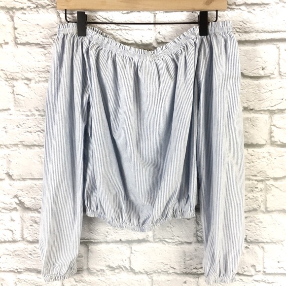 Brandy Melville Maura Striped Off The Shoulder Top - Picture 2 of 7